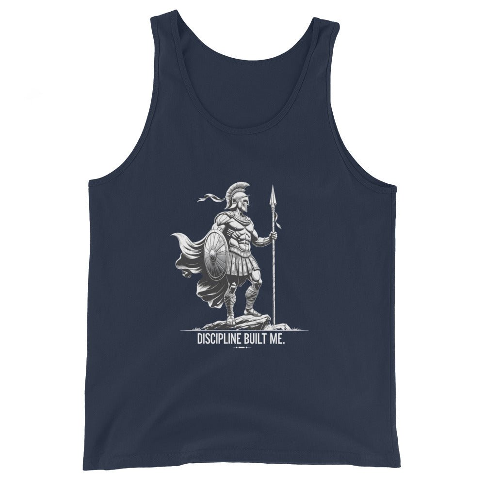 “Discipline Built Me” Spartan Warrior Tank — Mental Toughness Series for athletes | PeakFit Apparel
