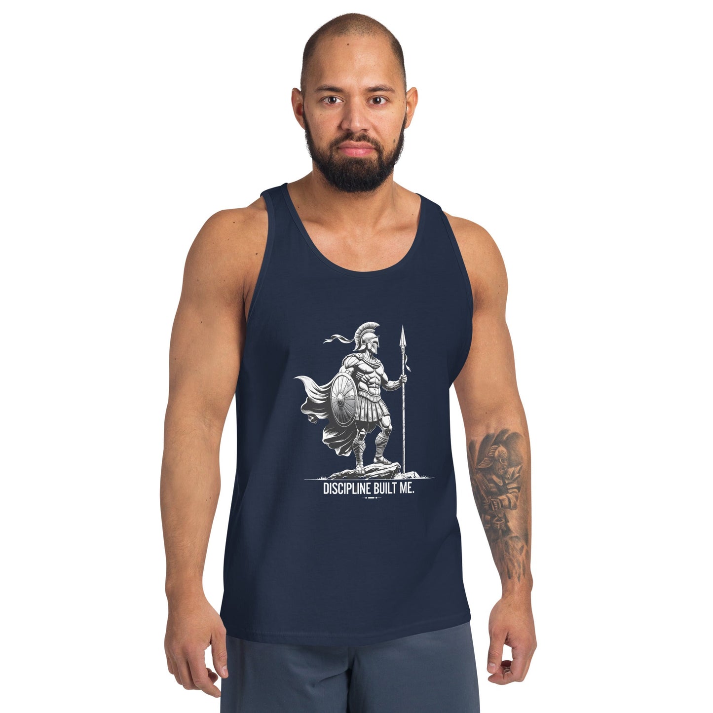 “Discipline Built Me” Spartan Warrior Tank — Mental Toughness Series for athletes | PeakFit Apparel