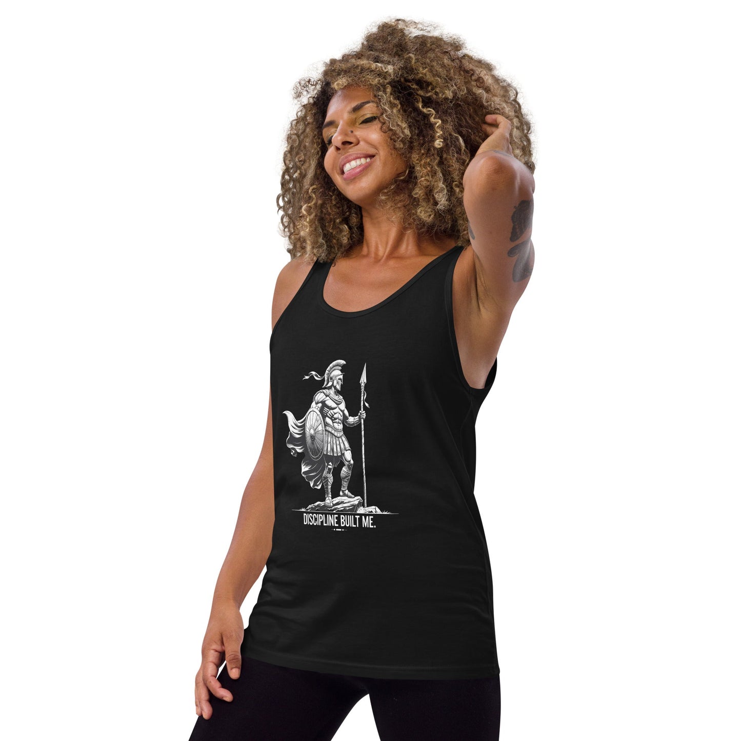 “Discipline Built Me” Spartan Warrior Tank — Mental Toughness Series for athletes | PeakFit Apparel
