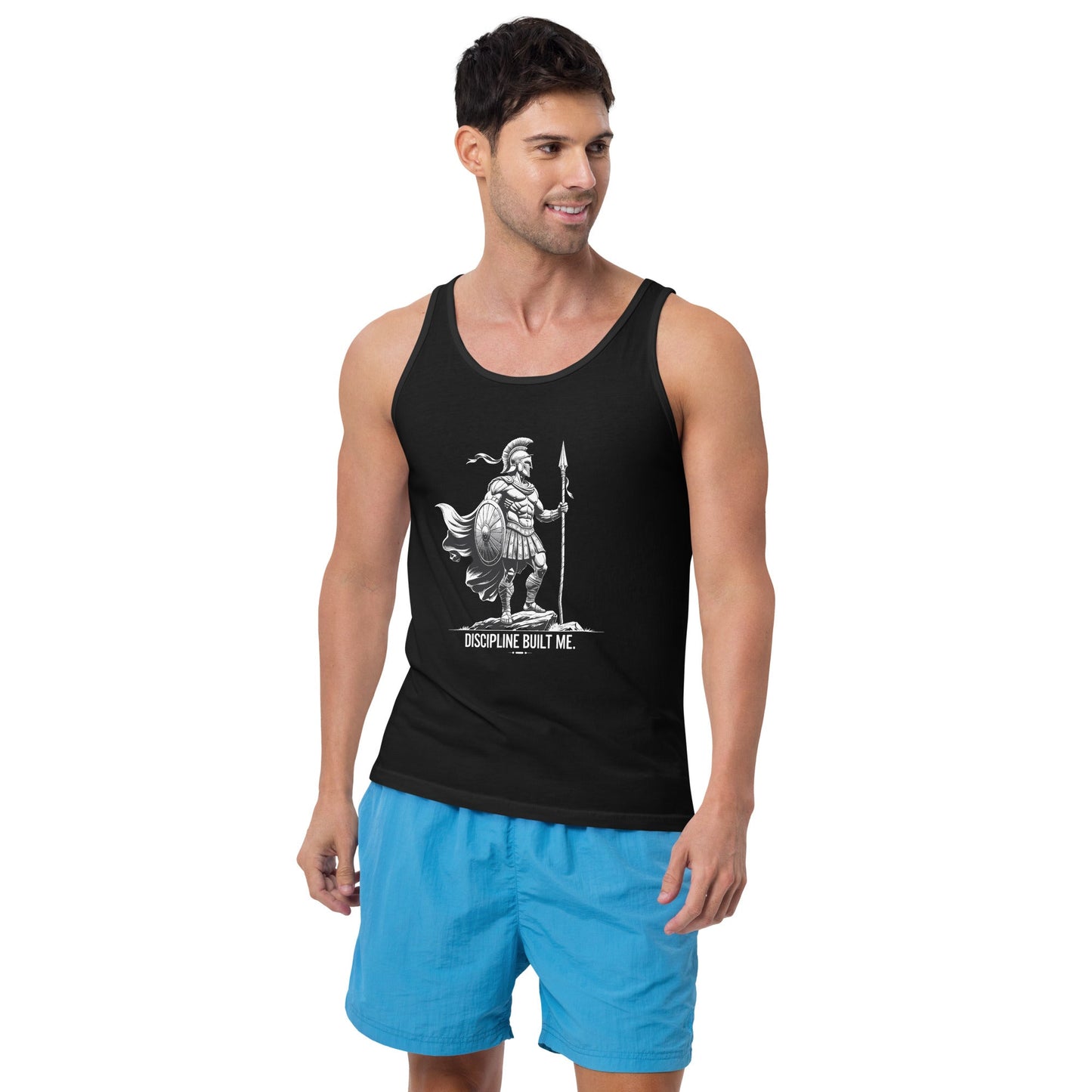 “Discipline Built Me” Spartan Warrior Tank — Mental Toughness Series for athletes | PeakFit Apparel