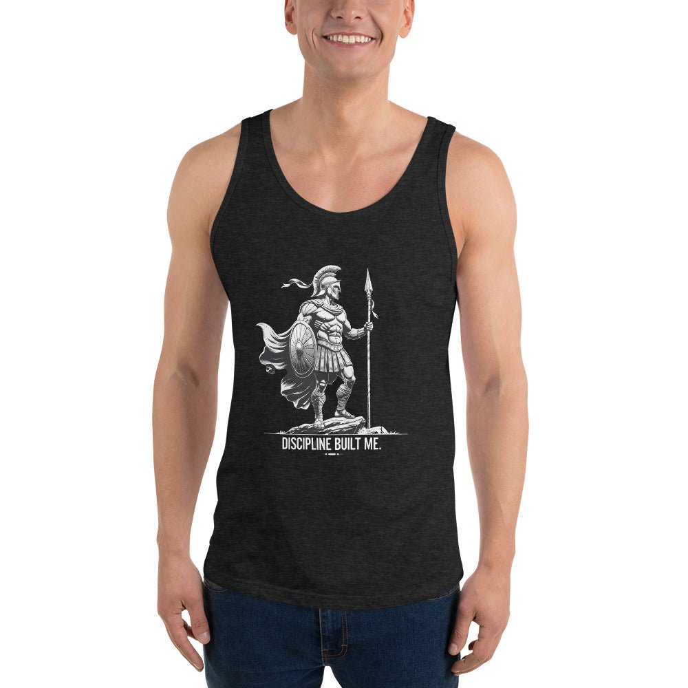 “Discipline Built Me” Spartan Warrior Tank — Mental Toughness Series for athletes | PeakFit Apparel