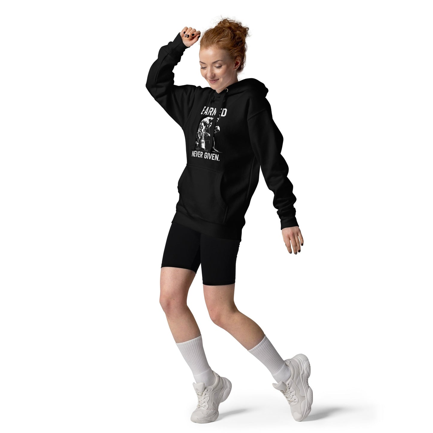 "Earned. Never Given".Hoodie – Mental Toughness Series for athletes | PeakFit Apparel