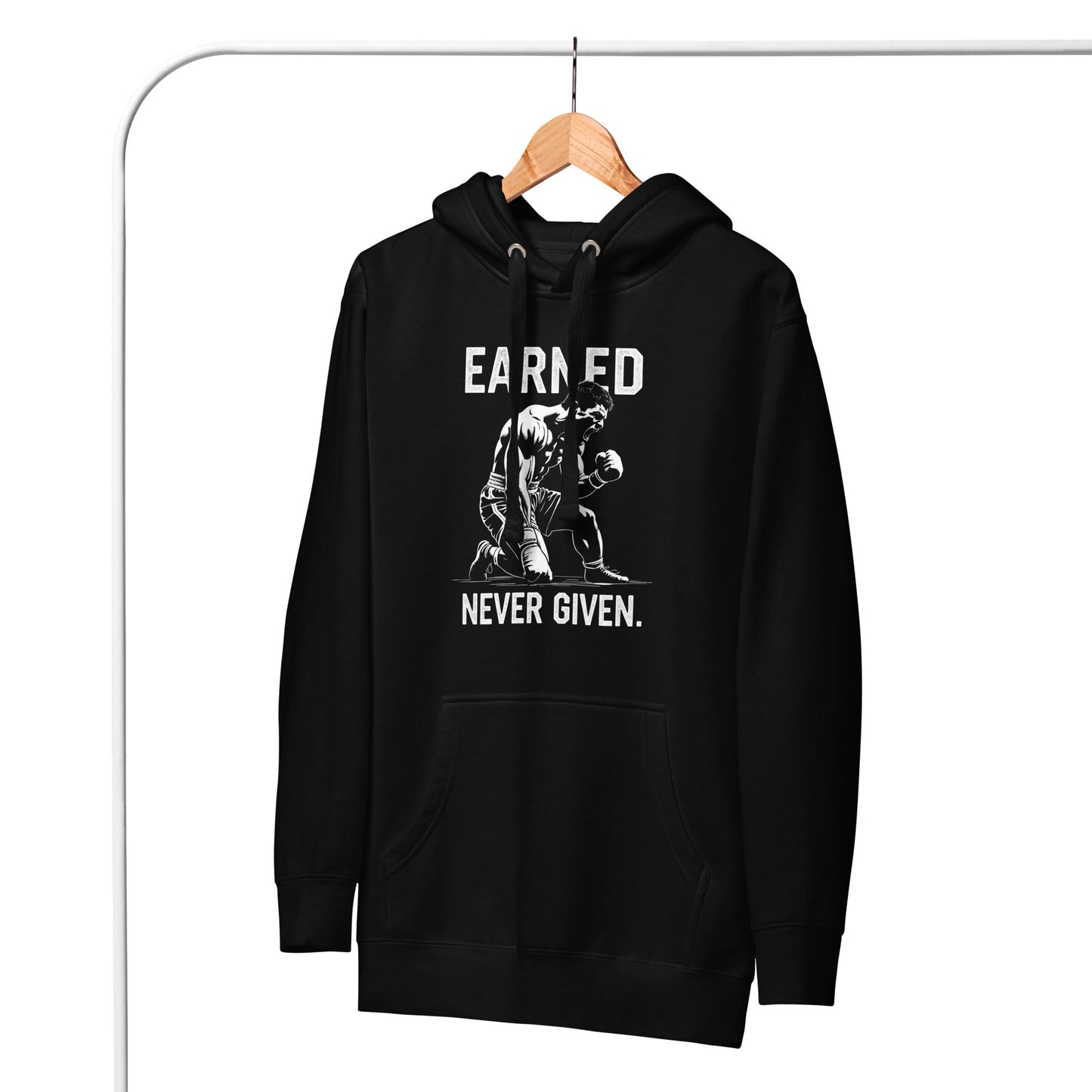 "Earned. Never Given".Hoodie – Mental Toughness Series for athletes | PeakFit Apparel
