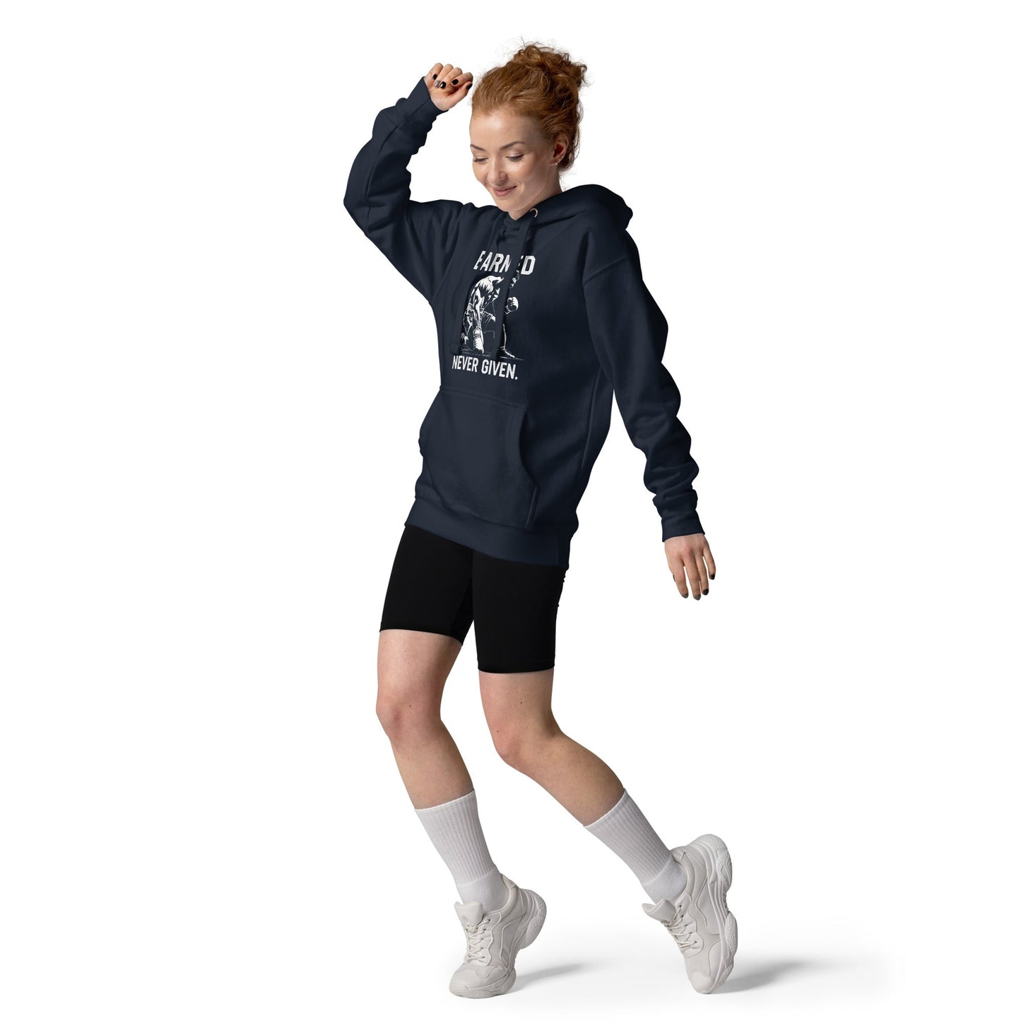 "Earned. Never Given".Hoodie – Mental Toughness Series for athletes | PeakFit Apparel