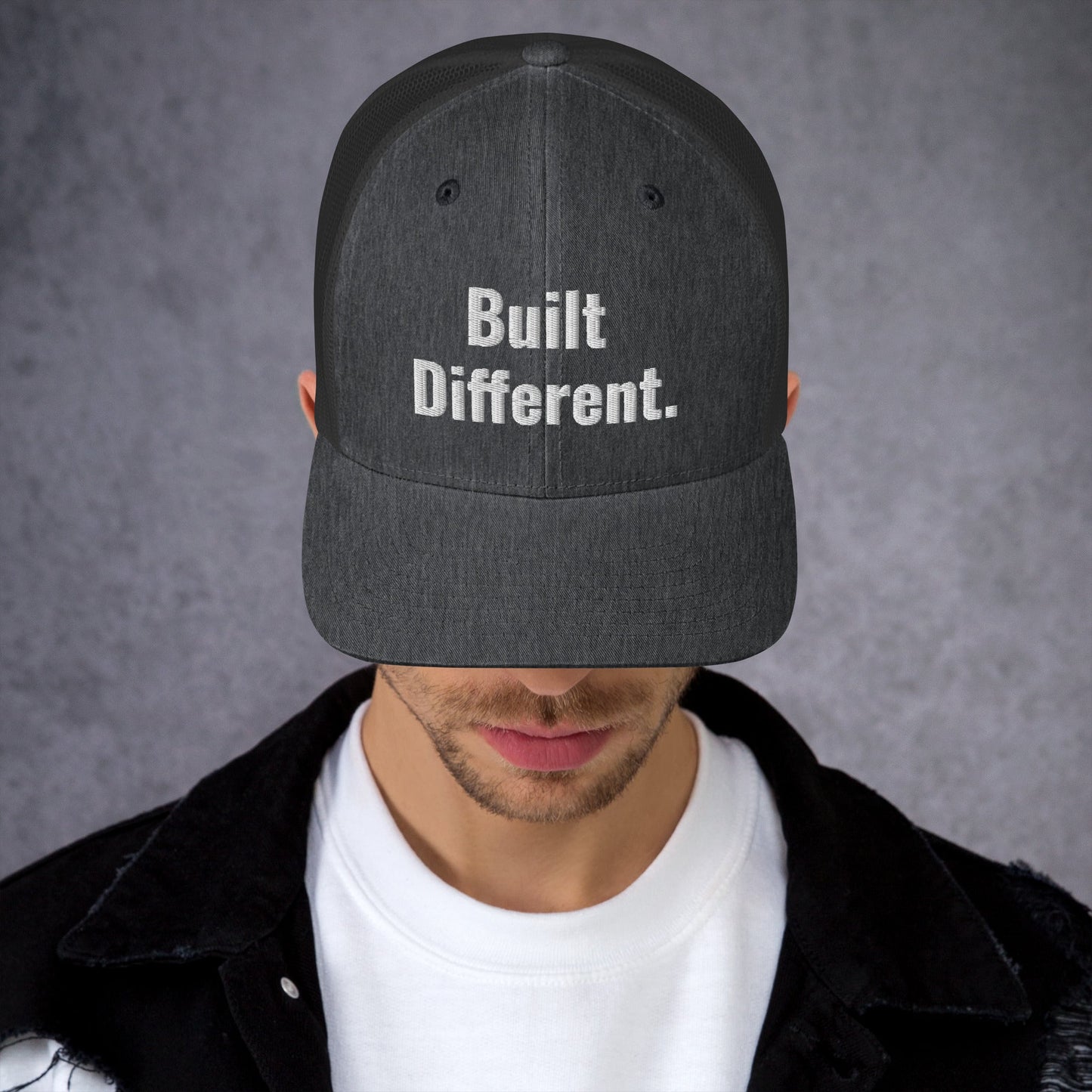 “BUILT DIFFERENT.” Trucker Cap | PeakFit Apparel for athletes | PeakFit Apparel