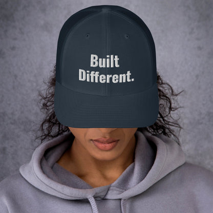 “BUILT DIFFERENT.” Trucker Cap | PeakFit Apparel for athletes | PeakFit Apparel