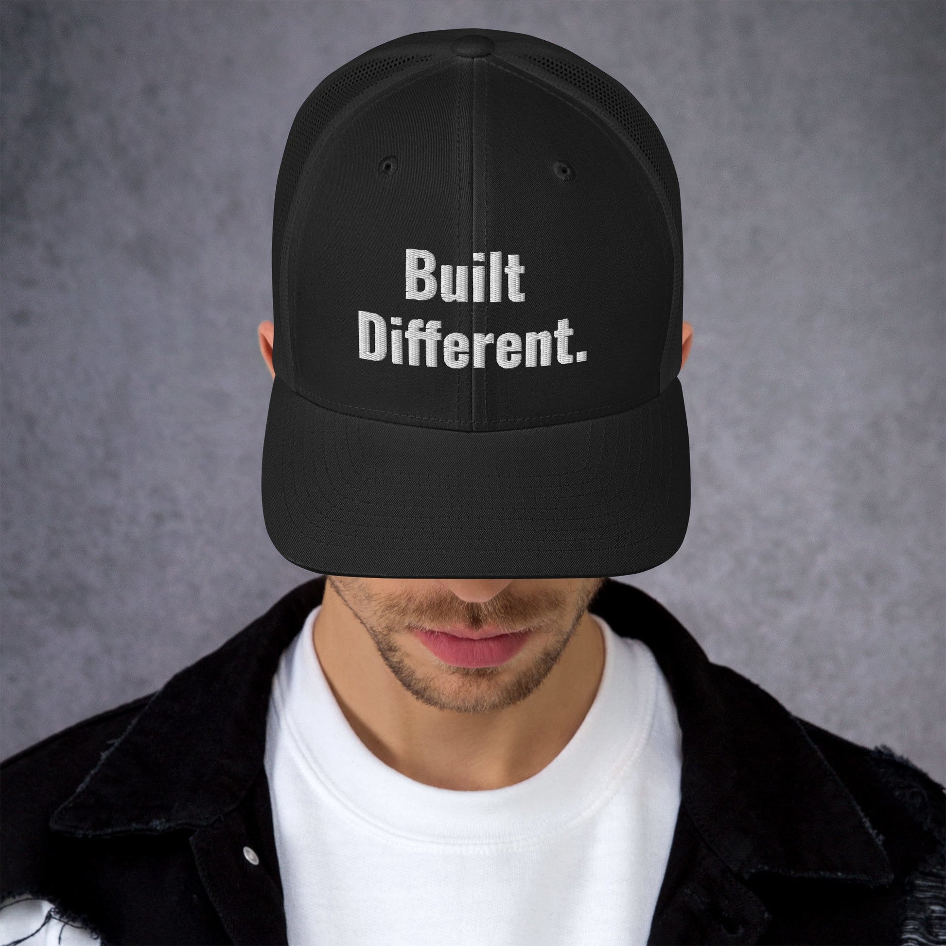 “BUILT DIFFERENT.” Trucker Cap | PeakFit Apparel for athletes | PeakFit Apparel