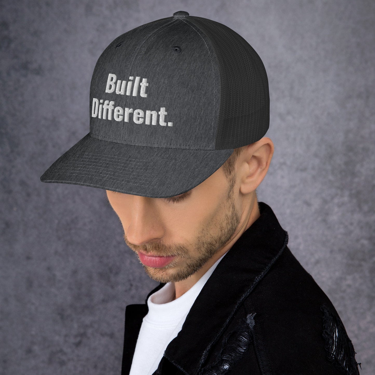 “BUILT DIFFERENT.” Trucker Cap | PeakFit Apparel for athletes | PeakFit Apparel