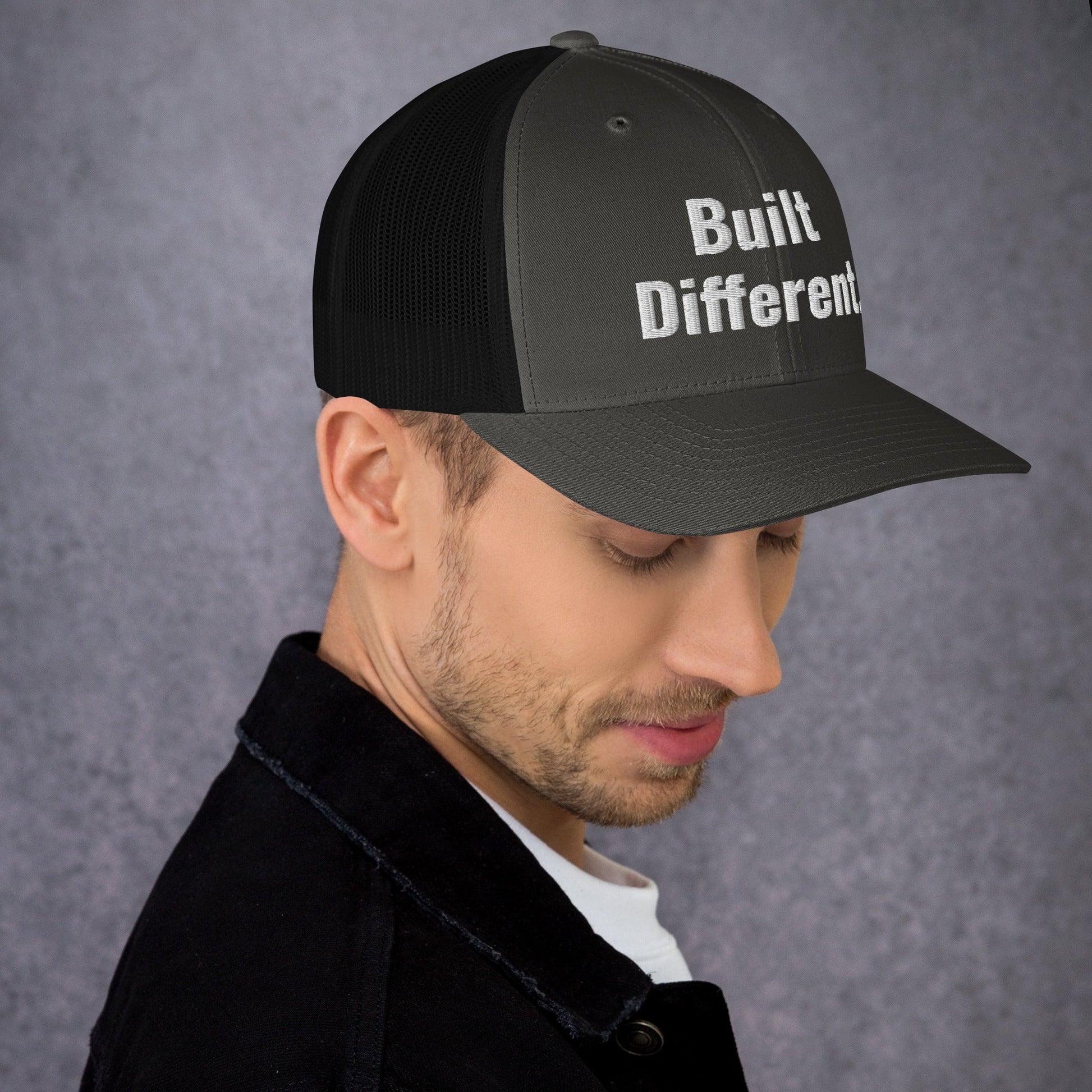 “BUILT DIFFERENT.” Trucker Cap | PeakFit Apparel for athletes | PeakFit Apparel
