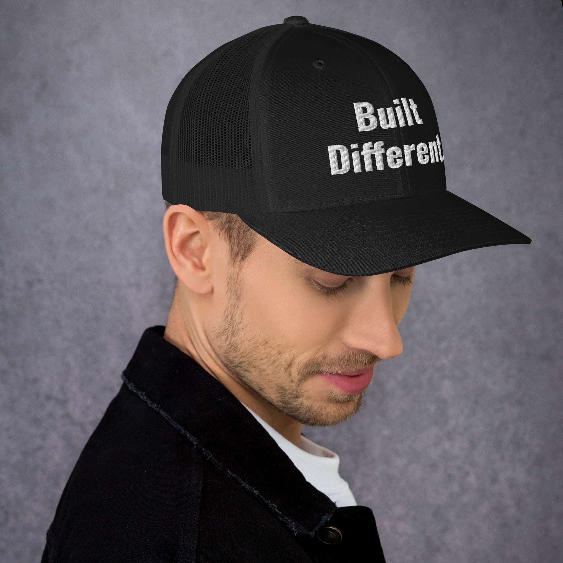 “BUILT DIFFERENT.” Trucker Cap | PeakFit Apparel for athletes | PeakFit Apparel