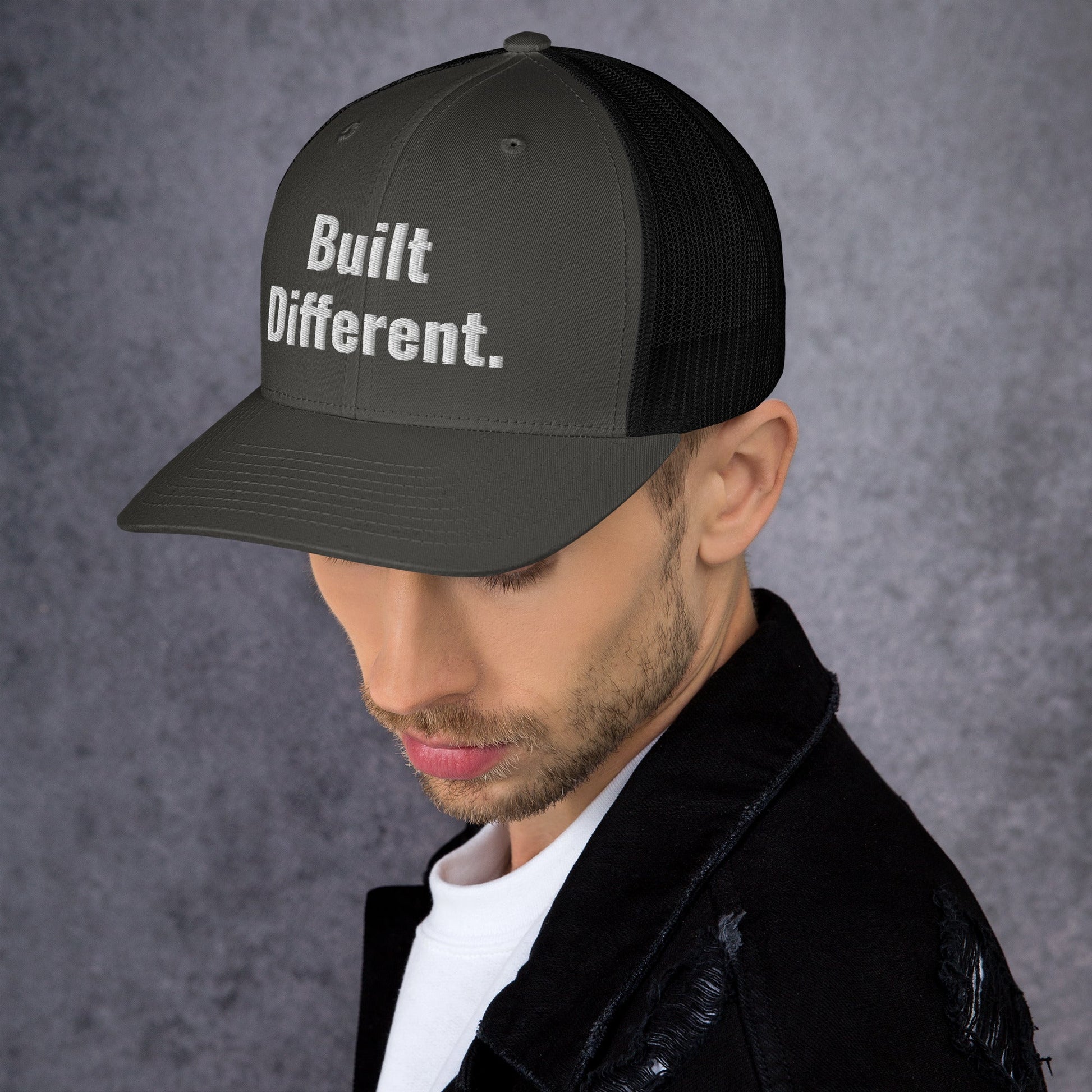 “BUILT DIFFERENT.” Trucker Cap | PeakFit Apparel for athletes | PeakFit Apparel