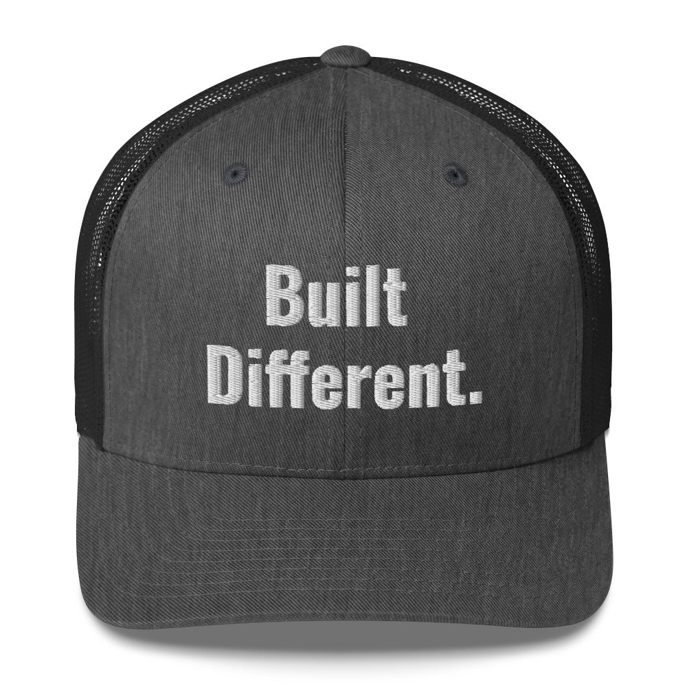“BUILT DIFFERENT.” Trucker Cap | PeakFit Apparel for athletes | PeakFit Apparel
