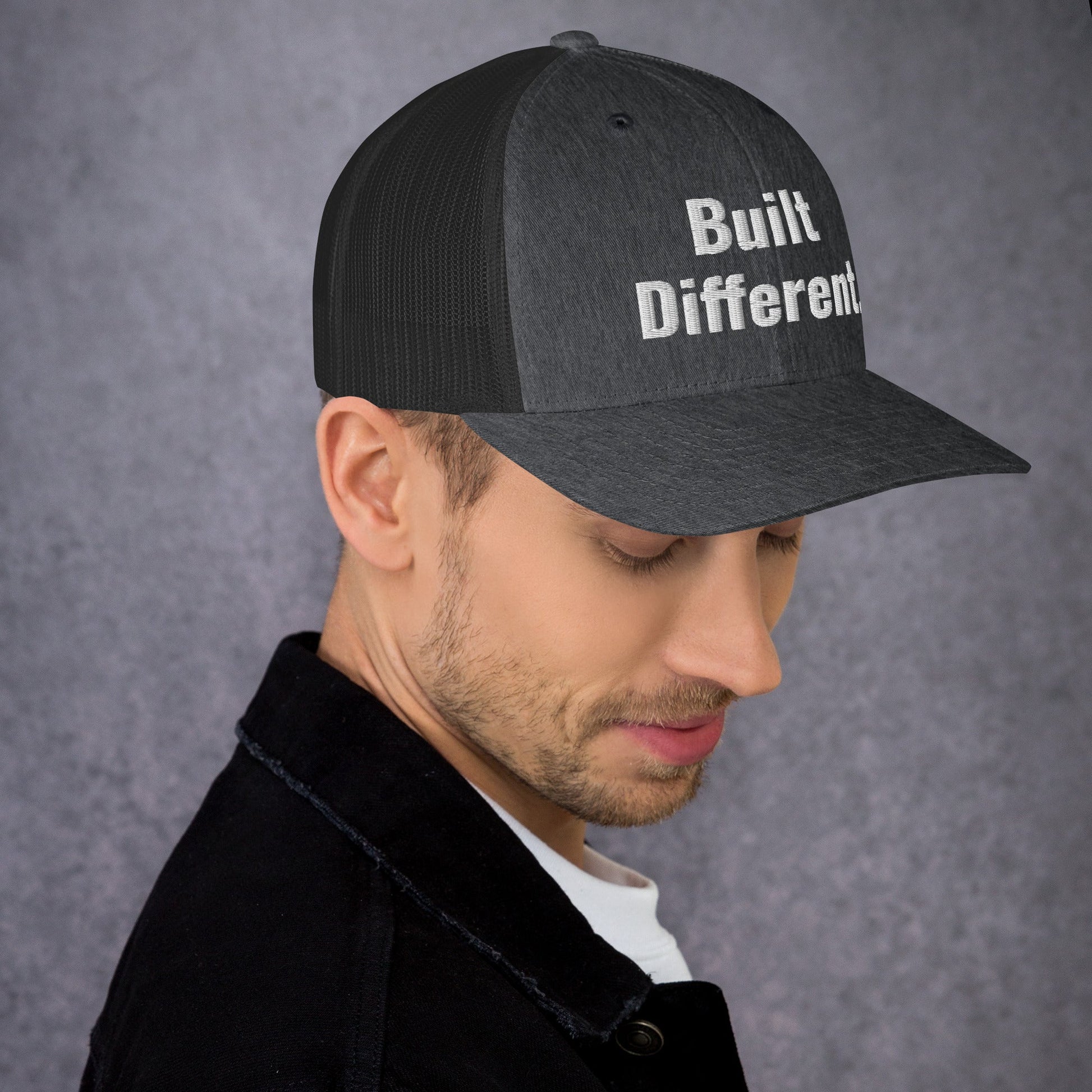 “BUILT DIFFERENT.” Trucker Cap | PeakFit Apparel for athletes | PeakFit Apparel
