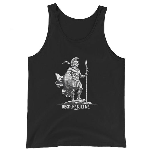 “Discipline Built Me” Spartan Warrior Tank — Mental Toughness Series for athletes | PeakFit Apparel