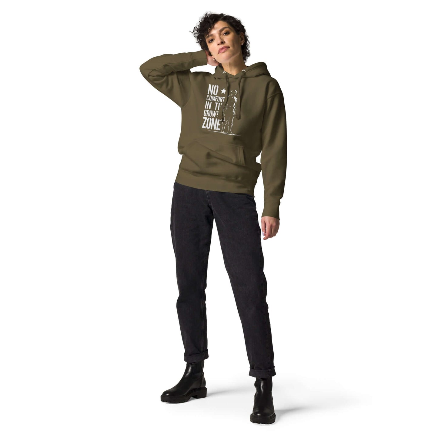 “No Comfort in the Growth Zone” Premium Hoodie – Mental Toughness Series for athletes | PeakFit Apparel