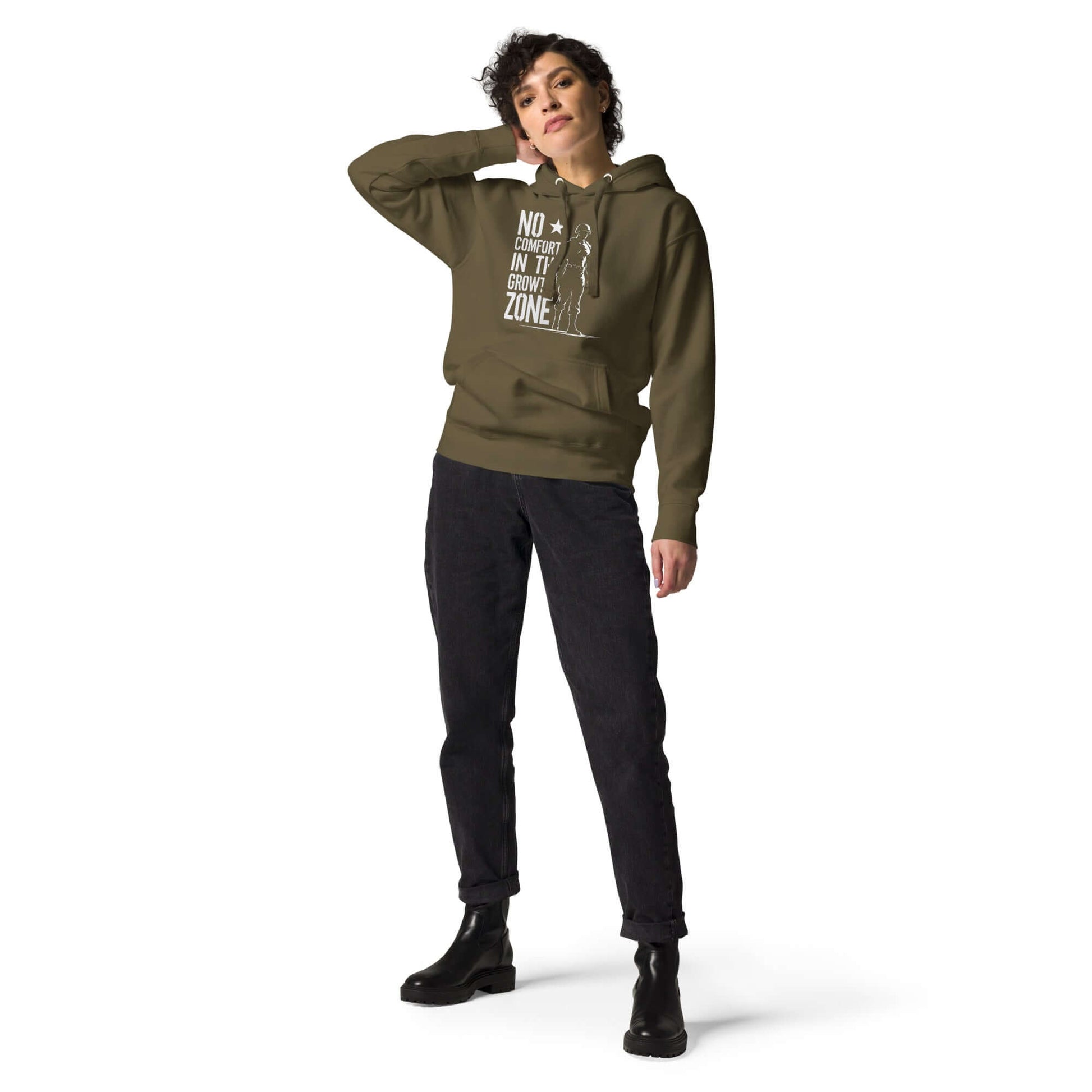 “No Comfort in the Growth Zone” Premium Hoodie – Mental Toughness Series for athletes | PeakFit Apparel