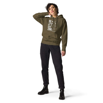 “No Comfort in the Growth Zone” Premium Hoodie – Mental Toughness Series for athletes | PeakFit Apparel
