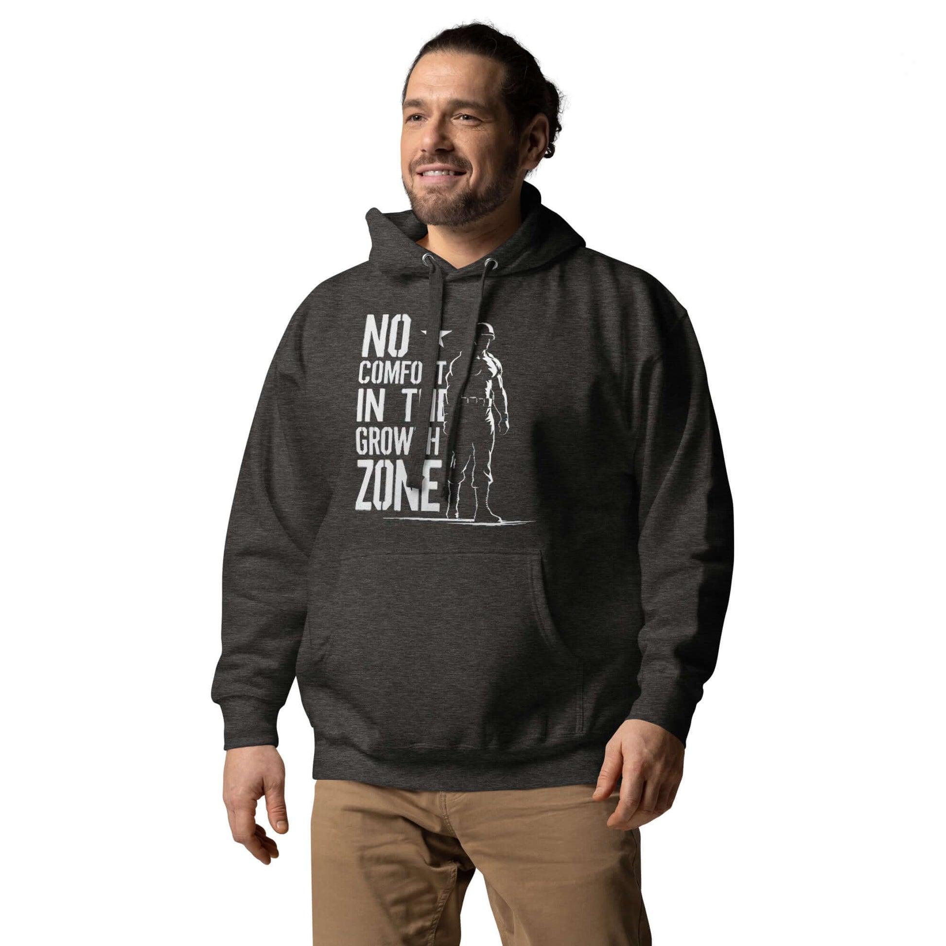 “No Comfort in the Growth Zone” Premium Hoodie – Mental Toughness Series for athletes | PeakFit Apparel