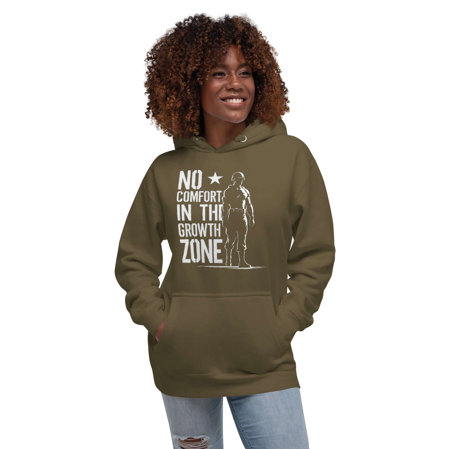 “No Comfort in the Growth Zone” Premium Hoodie – Mental Toughness Series for athletes | PeakFit Apparel