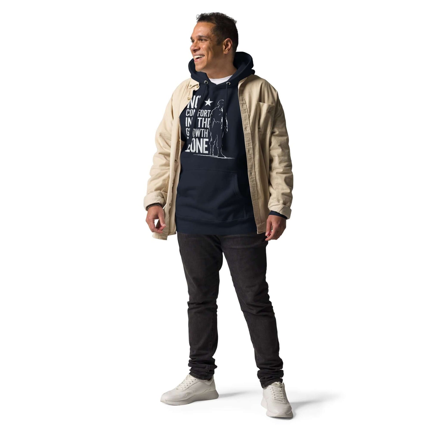 “No Comfort in the Growth Zone” Premium Hoodie – Mental Toughness Series for athletes | PeakFit Apparel