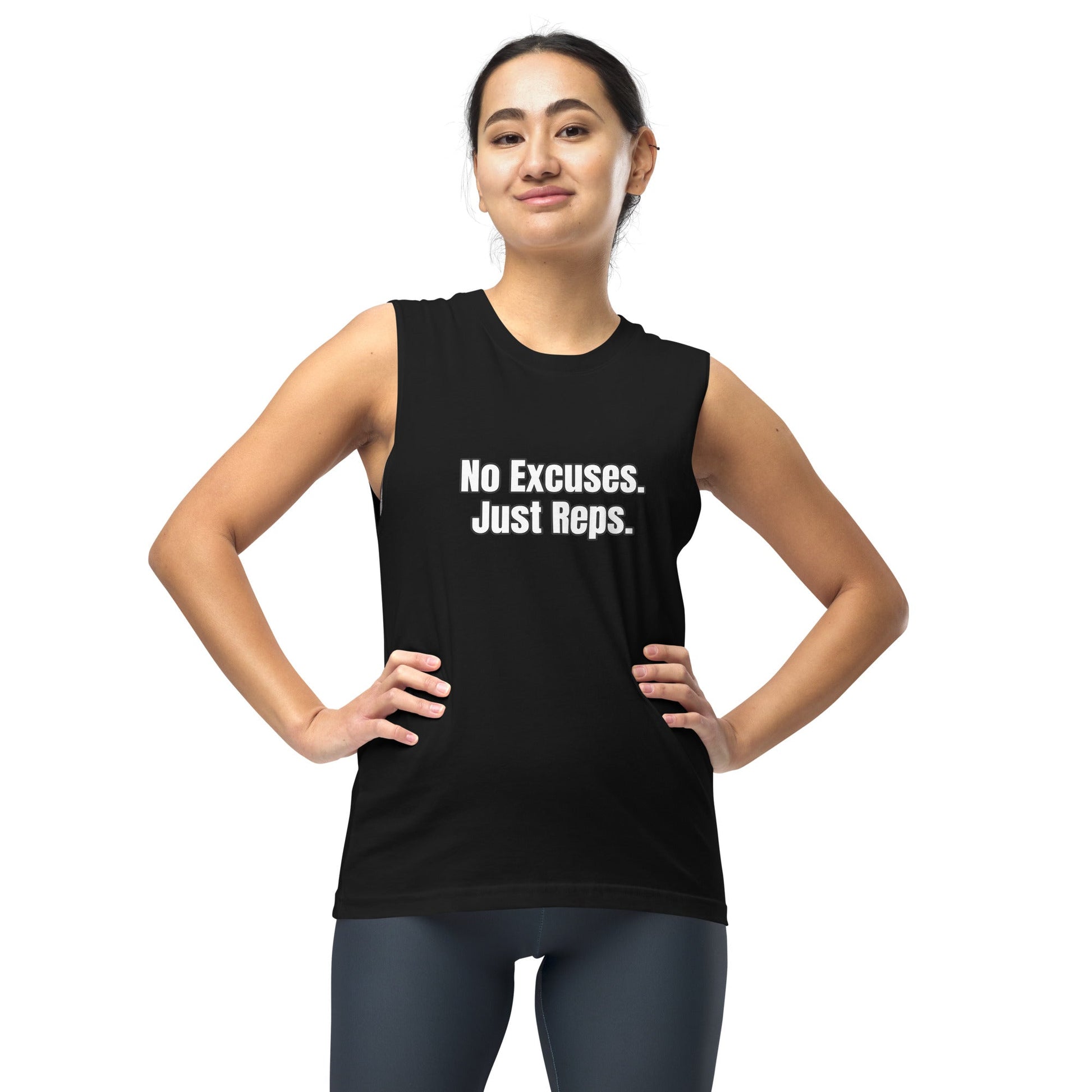 “No Excuses. Just Reps.” Tank Top Unisex | PeakFit Apparel for athletes | PeakFit Apparel